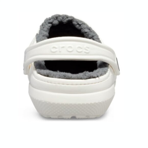 Crocs Classic Lined Clogs White / Grey Womens 9 / Mens 7 - Picture 3 of 6